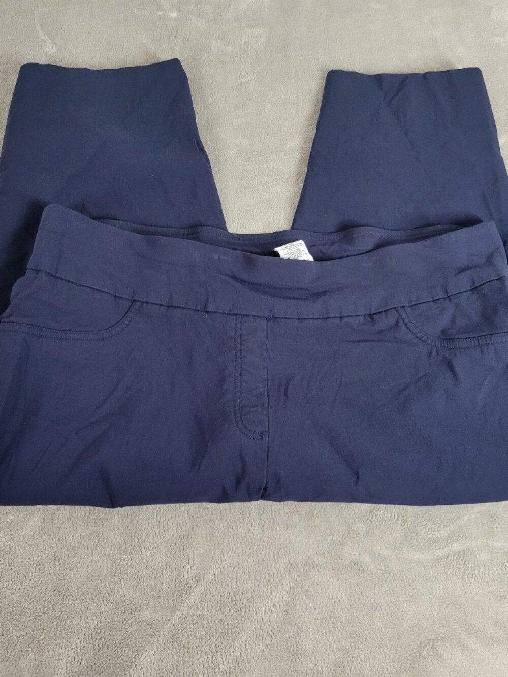 Ruby Rd 22W Plus Size Capri Pants Blue Straight Leg Pull On Stretch BLU15XE